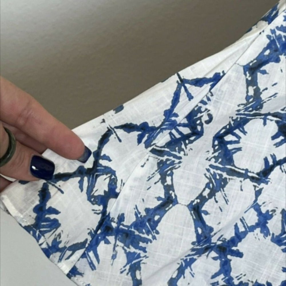Rebecca Taylor size 4 Sleeveless Tie Dye Dress Color:Frost Combo blue and white - Picture 7 of 12